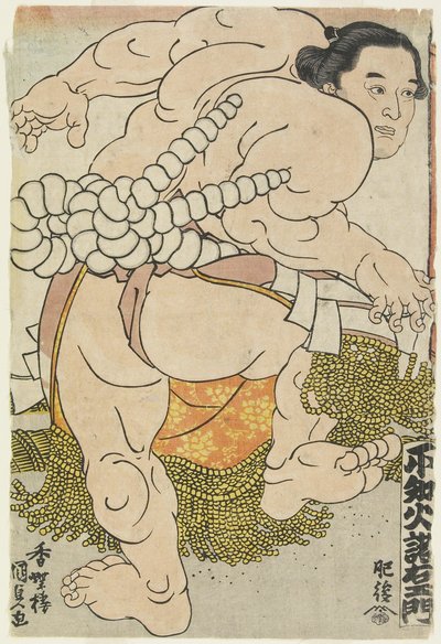 Il lottatore Yokozuna Shiranui Dakuemon della scuderia Higo, 1830-1844 da Utagawa Kunisada