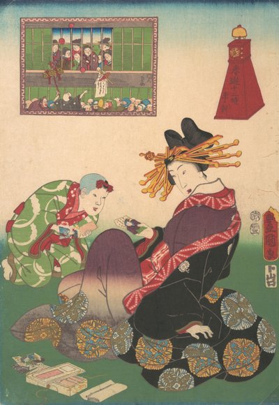 Dodici Ore di Piaceri Primaverili: Ora della Capra, XIX secolo da Utagawa Kunisada