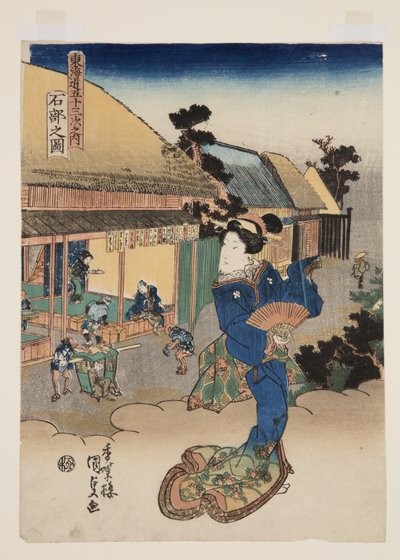 Veduta di Ishibe da Utagawa Kunisada