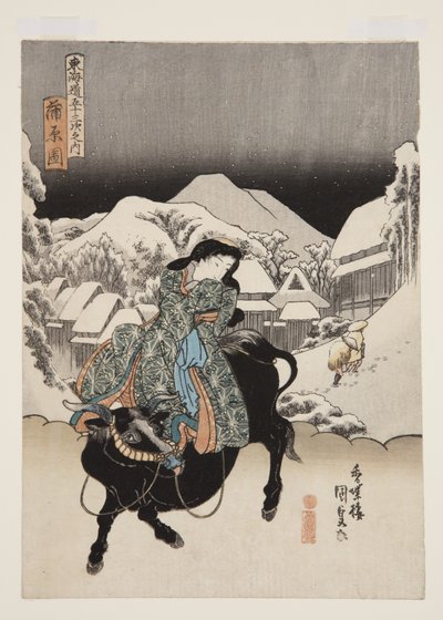 Veduta di Kanbara da Utagawa Kunisada
