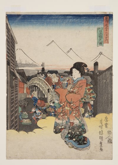 Vista di Nihonbashi a Edo da Utagawa Kunisada