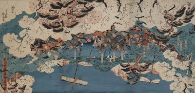 Comporre poesie alla dogana di Nakoso da Utagawa Kunisada III