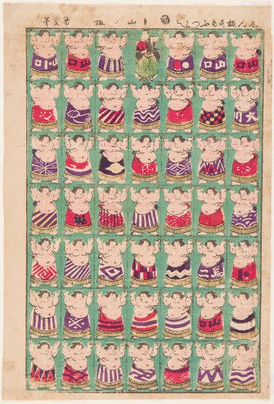 Lottatori di sumo da Utagawa Kunisada II