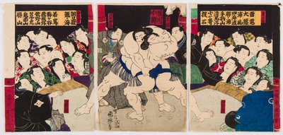 Combattimento di lottatori di sumo da Utagawa Kuniteru