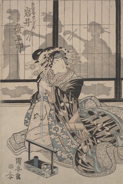Kumesaburo Iwai come la geisha Yugiri da Utagawa Kuniyasu