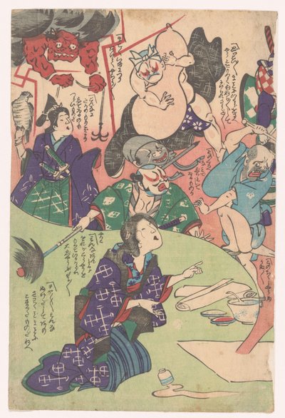 Donna inginocchiata da Utagawa Kuniyoshi (possibly)