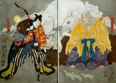 Bando Hikosaburo III come Fantasma del Ministro della sinistra da Utagawa Kuniyoshi