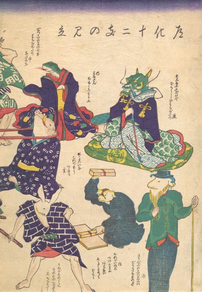Artigiano dai dodici segni dello zodiaco da Utagawa Kuniyoshi