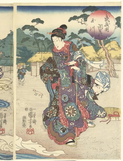 Il fiume Tama a Chofu nella provincia di Musashi da Utagawa Kuniyoshi