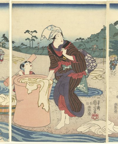 Il fiume Chofu Tama nella provincia di Musashi da Utagawa Kuniyoshi