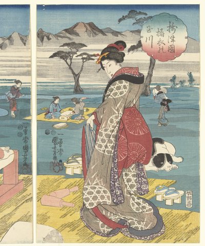 Il fiume Toi Tama nella provincia di Settsu da Utagawa Kuniyoshi