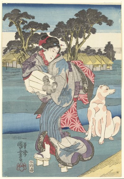Il fiume Toi Tama nella provincia di Settsu da Utagawa Kuniyoshi