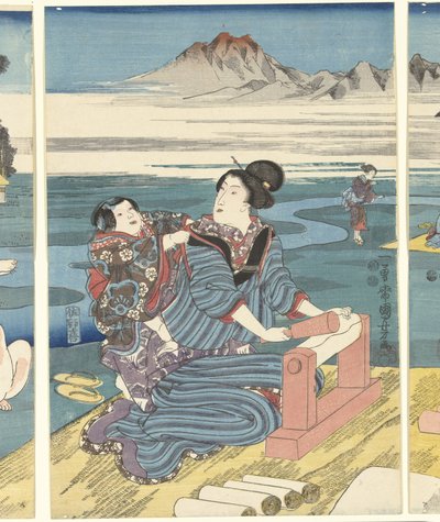 Il fiume Toi Tama nella provincia di Settsu da Utagawa Kuniyoshi
