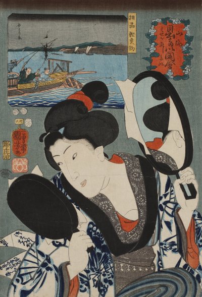 Pesca del bonito nella provincia di Sagami, dalla serie Desideri propizi sulla terra e sul mare, 1852 da Utagawa Kuniyoshi