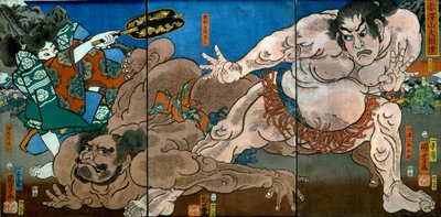 Grande torneo di sumo sul monte Akazawa da Utagawa Kuniyoshi