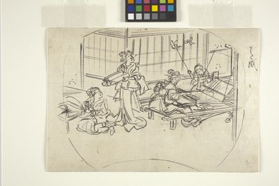 Hataori (Tessitura su un telaio) da Utagawa Kuniyoshi