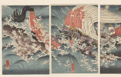 La storia del capitano di nave Yojibei da Utagawa Kuniyoshi