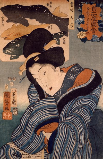 Vorrei che fosse qui, donna della provincia di Iki da Utagawa Kuniyoshi