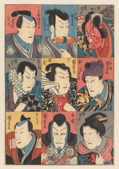 Ichikawa Danjūrō VIII in otto ruoli diversi da Utagawa Kuniyoshi