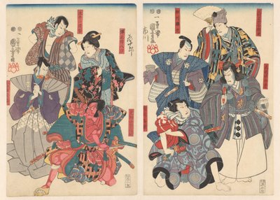 Ichikawa Danjūrō VIII in otto ruoli diversi da Utagawa Kuniyoshi