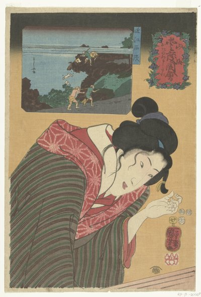Calcare della provincia di Omi da Utagawa Kuniyoshi