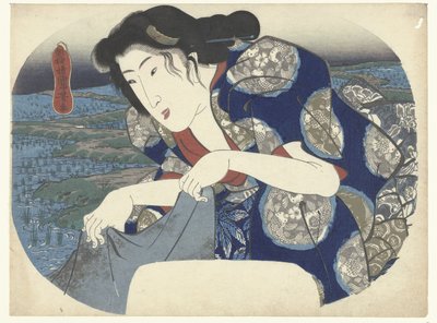 Donna che lava i vestiti da Utagawa Kuniyoshi