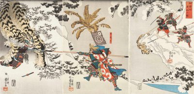 Koxinga Caccia la Tigre Watonai tora-gari no zu, c.1846 da Utagawa Kuniyoshi
