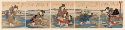 Bassa marea a Susaki - Un set di cinque (Shiohi goban no uchi) da Utagawa Kuniyoshi