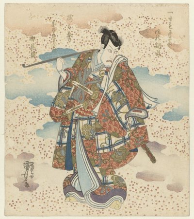 Uomo con lunga pipa da Utagawa Kuniyoshi