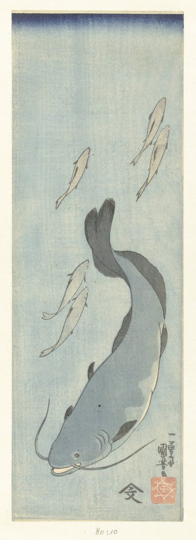 Pesce gatto e cinque trote da Utagawa Kuniyoshi