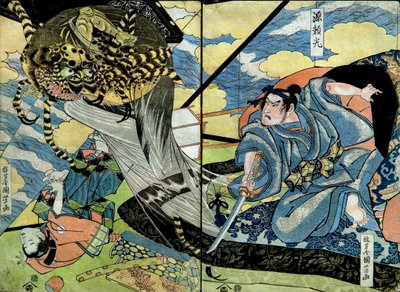 Minamoto no Yorimitsu Serie: Serie senza titolo di stampe di guerrieri pubblicata da Nishimuraya, c.1816-17 da Utagawa Kuniyoshi