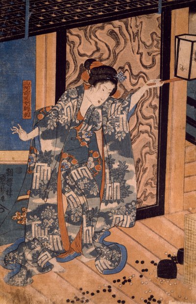Nareginu, figlia di Mikawa no Zenji, di Utagawa Kuniyoshi da Utagawa Kuniyoshi