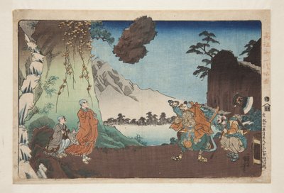 Nichiren e la roccia levitante al Monte Komuro il 28° giorno del quinto mese del 1274 (Bun