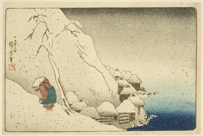 Nichiren nella neve a Tsukahara sull