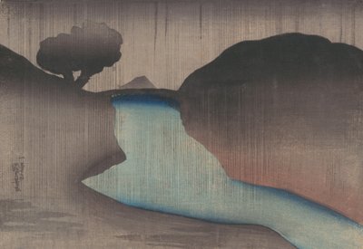 Ochanomizu sotto la pioggia, metà del 19° secolo da Utagawa Kuniyoshi