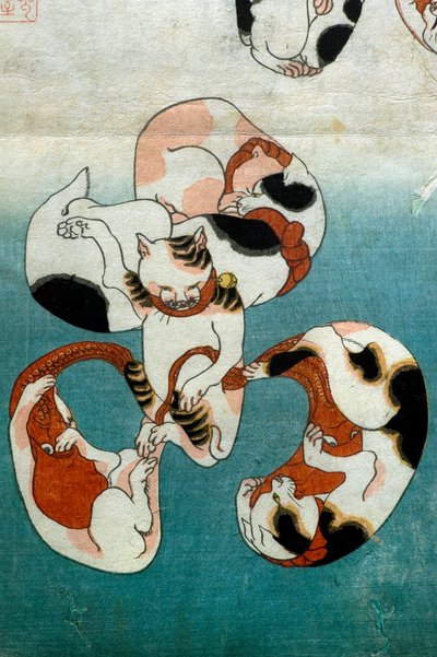 Serie di Polpi Gatti che Formano Caratteri Scritti, c.1842 da Utagawa Kuniyoshi