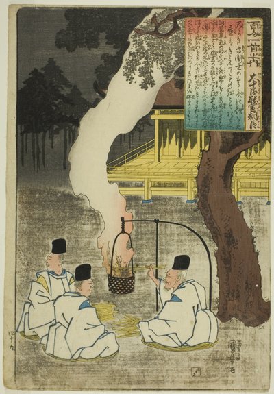 Onakatomi no Yoshinobu Ason, dalla serie "Cento poesie di cento poeti (Hyakunin isshu no uchi)" da Utagawa Kuniyoshi
