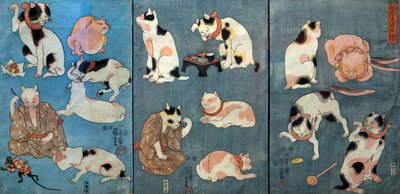 Proverbi illustrati dai gatti, c.1852 da Utagawa Kuniyoshi