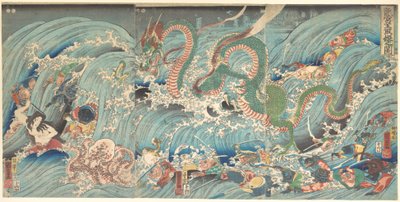 Recupero del gioiello rubato dal palazzo del Re Drago da Utagawa Kuniyoshi