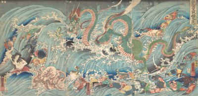 Recupero del gioiello rubato dal palazzo del Re Drago, 1853 da Utagawa Kuniyoshi
