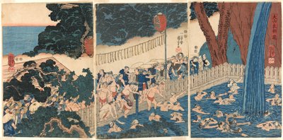 Cascata Roben sul Monte Oyama (Oyama Roben no taki) da Utagawa Kuniyoshi
