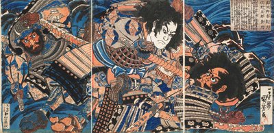 Sanada no Yoichi Yoshihisa e Matano no Goro Kagehisa, ca 1835 da Utagawa Kuniyoshi