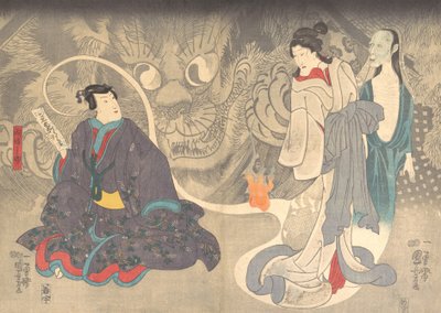 Scena di una storia di fantasmi: Il demone gatto di Okazaki, ca. 1850 da Utagawa Kuniyoshi