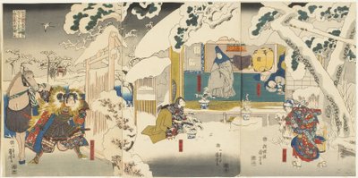 Scena dalla storia di Hachinoki, 1843-1847 da Utagawa Kuniyoshi