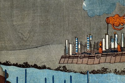 Takeda Shingen sconfigge le forze di Suwa Yorishige, c.1850-51 da Utagawa Kuniyoshi