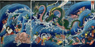 Tamatori-hime Ruba la Gemma Sacra dal Palazzo del Drago da Utagawa Kuniyoshi