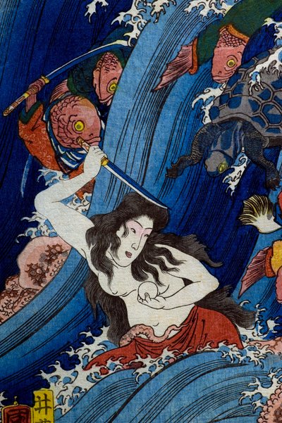 Tamatori-hime Ruba la Gemma Sacra dal Palazzo del Drago da Utagawa Kuniyoshi