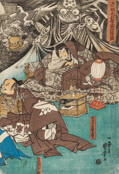 Il ragno della terra evoca demoni alla dimora di Minamoto Raiko, 1843 da Utagawa Kuniyoshi
