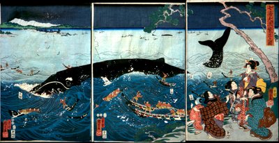 La prosperità di sette coste con grandi pesci da Utagawa Kuniyoshi