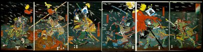 La battaglia di Shijō Nawate, c.1857 da Utagawa Kuniyoshi